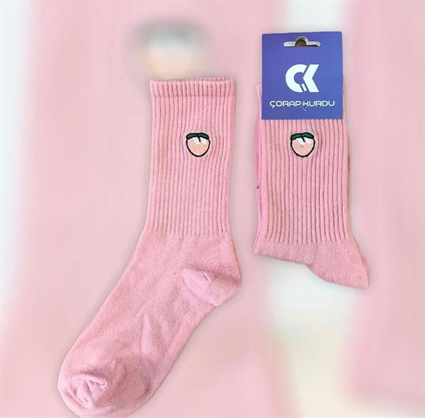 Soket ÇorapNakışlı Unisex Soket Kayısı Desenli Çorap