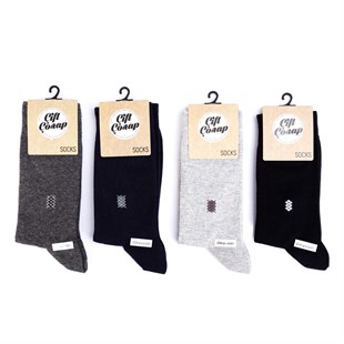 Çift Çorap 6lı Paket Desenli Erkek Pamuklu Çorap